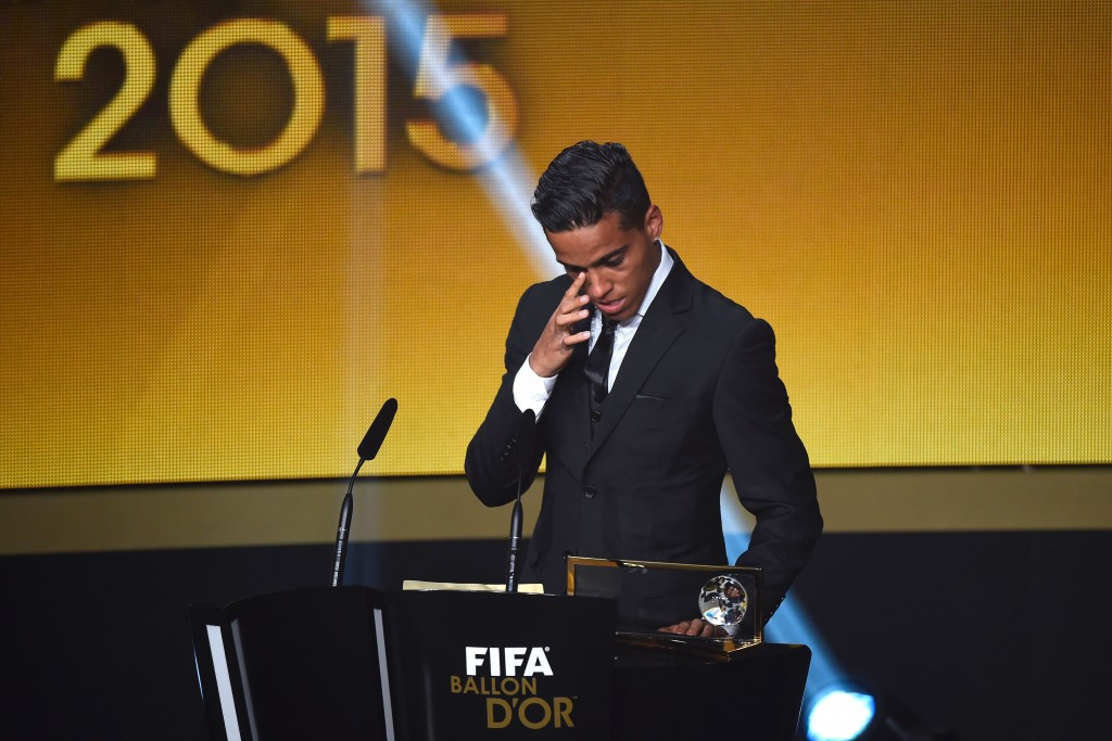 Goianésia's Wendell Lira was visibly moved when he was named as the winner of the FIFA Puskás Award