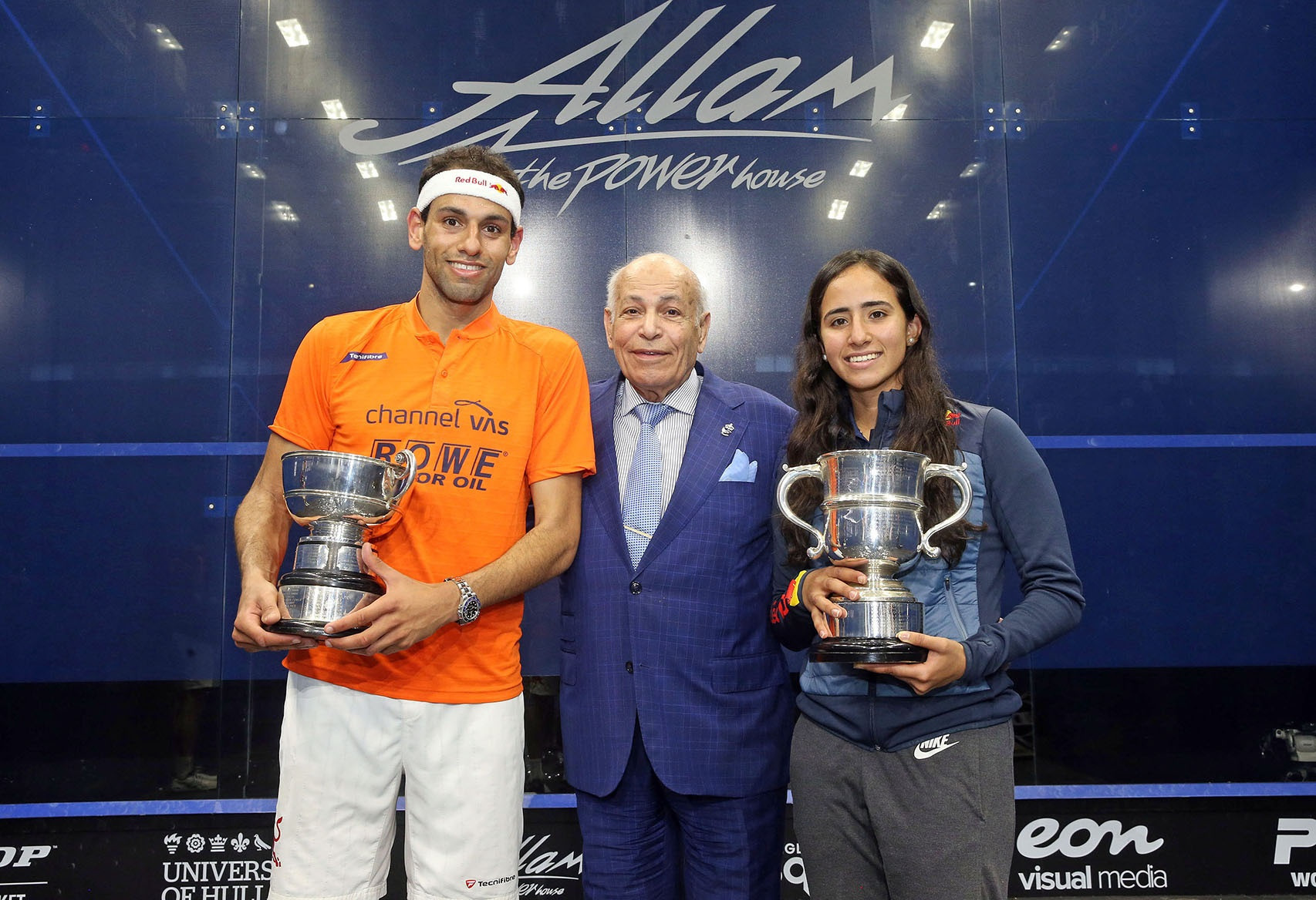 Mohamed ElShorbagy and Nouran Gohar won the singles titles at last year's British Open ©PSA