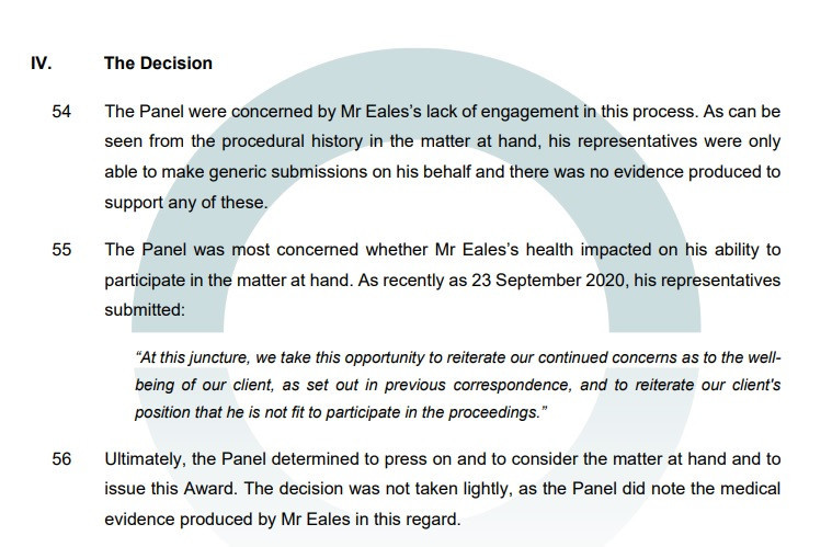 The panel said Darren Eales had failed to provide any evidence to support his claim of innocence ©UKAD