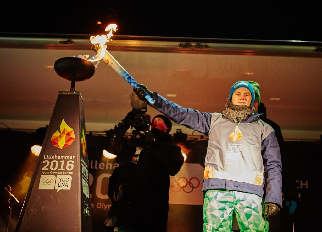 The cauldron was lit at the end of the special ceremony in Alta ©Lillehammer 2016