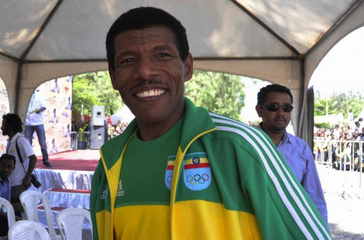 Haile Gebrselassie, who officially retired on Sunday (May 10), shows off his characteristic grin while attending a marathon in Ethiopia in 2013 ©Getty Images