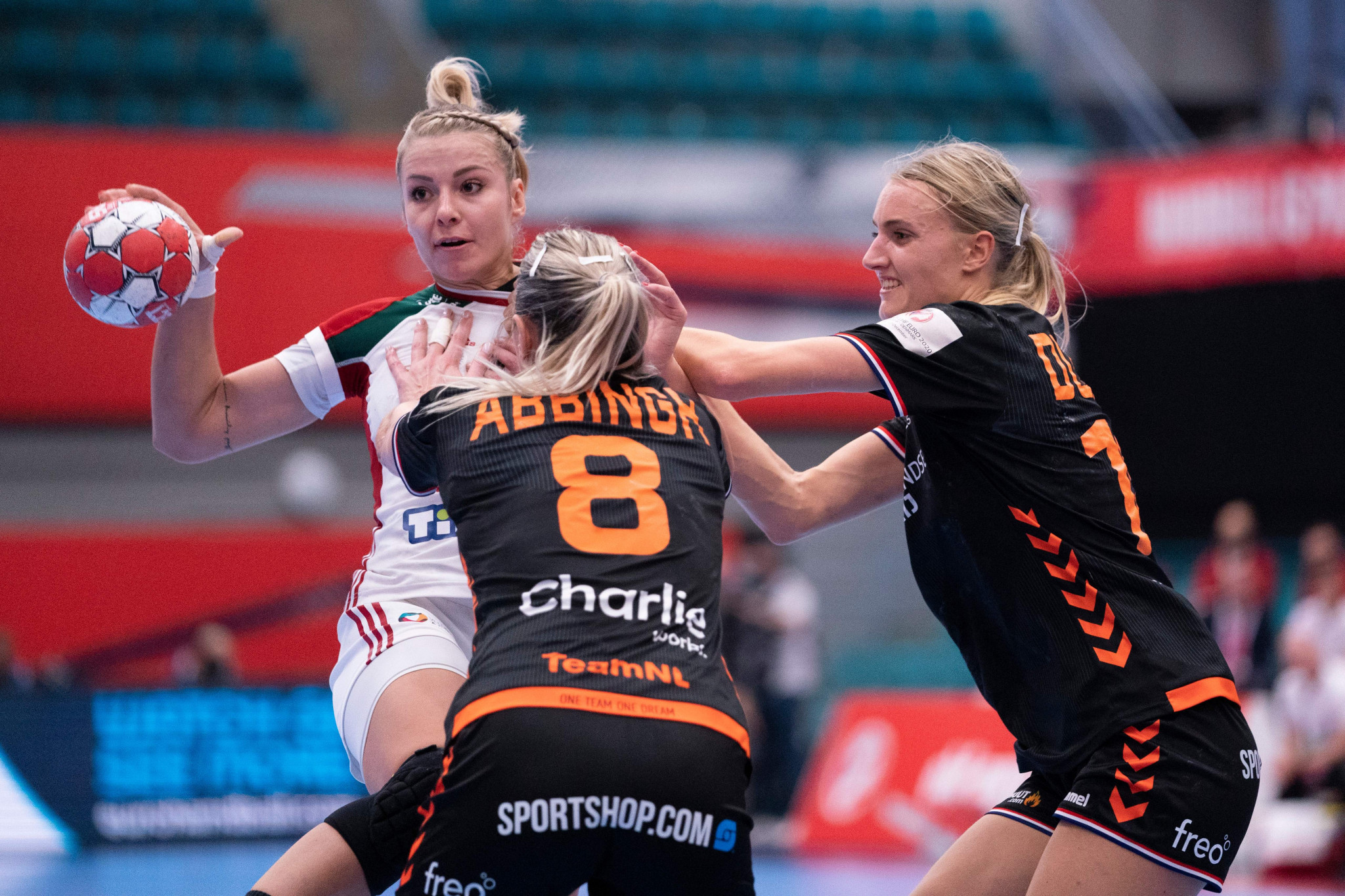 World champions The Netherlands (in black) defeated Hungary to ensure their qualification through to the next stage of EHF Euro 2020 ©Getty Images