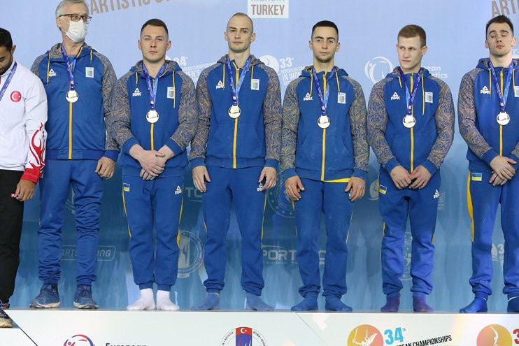 Ukraine's men's artistic gymnastics team secured gold today in the team event ©European Gymnastics