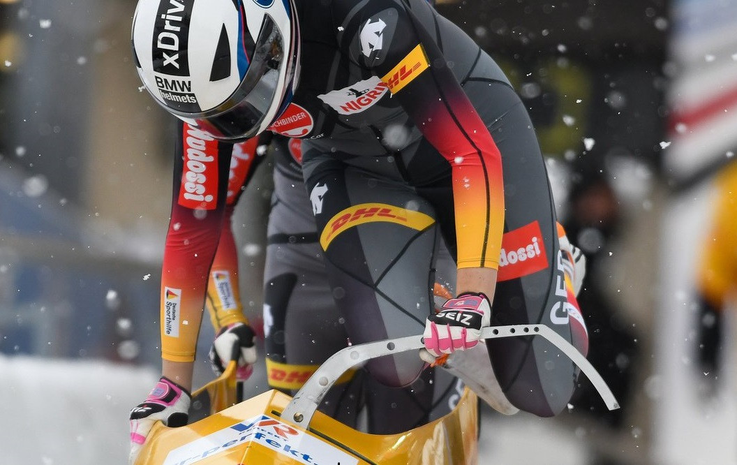 Laura Nolte won the two-woman bobsleigh event in Innsbruck ©IBSF