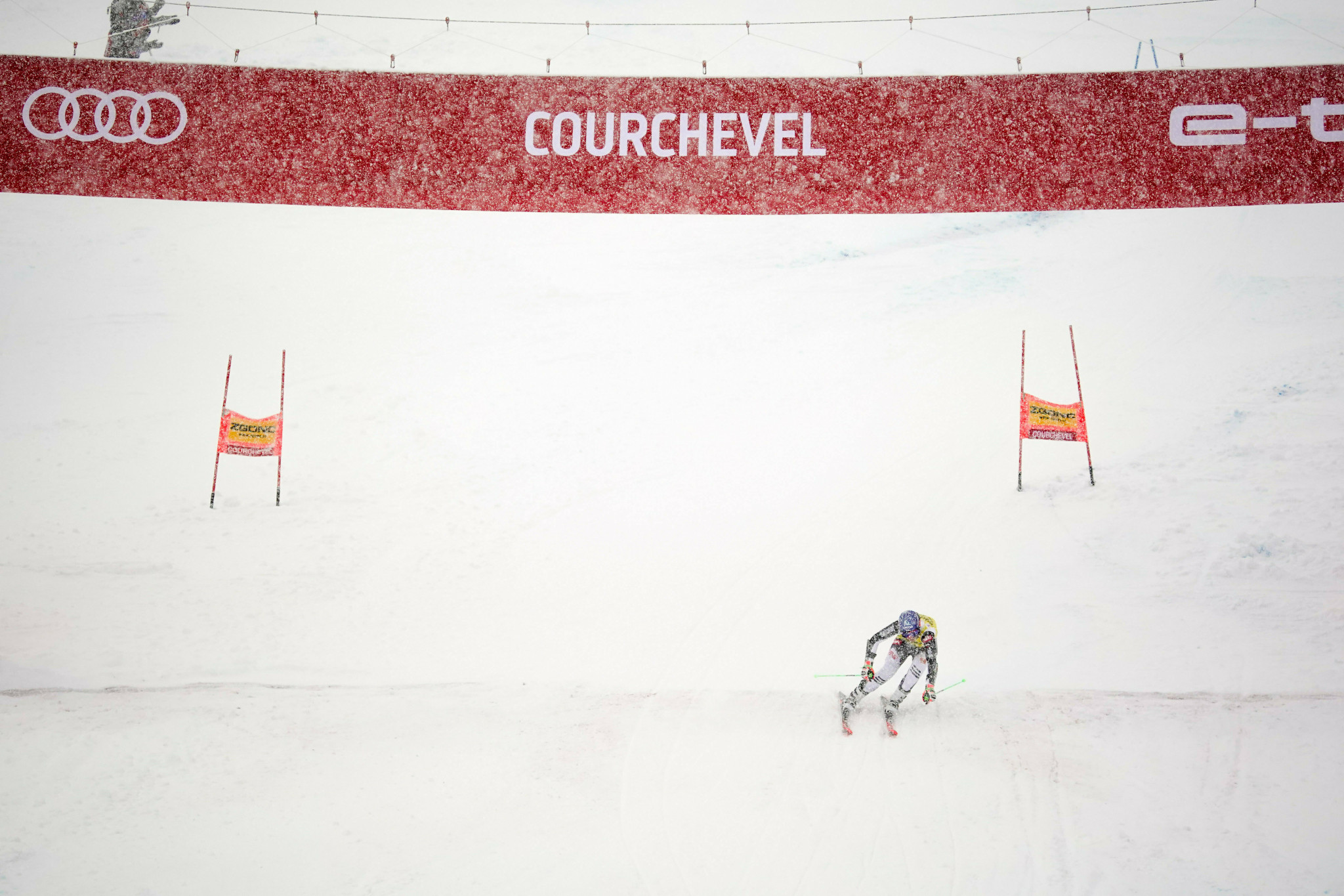 Competition took place in Courchevel yesterday in heavy snowfall ©Getty Images