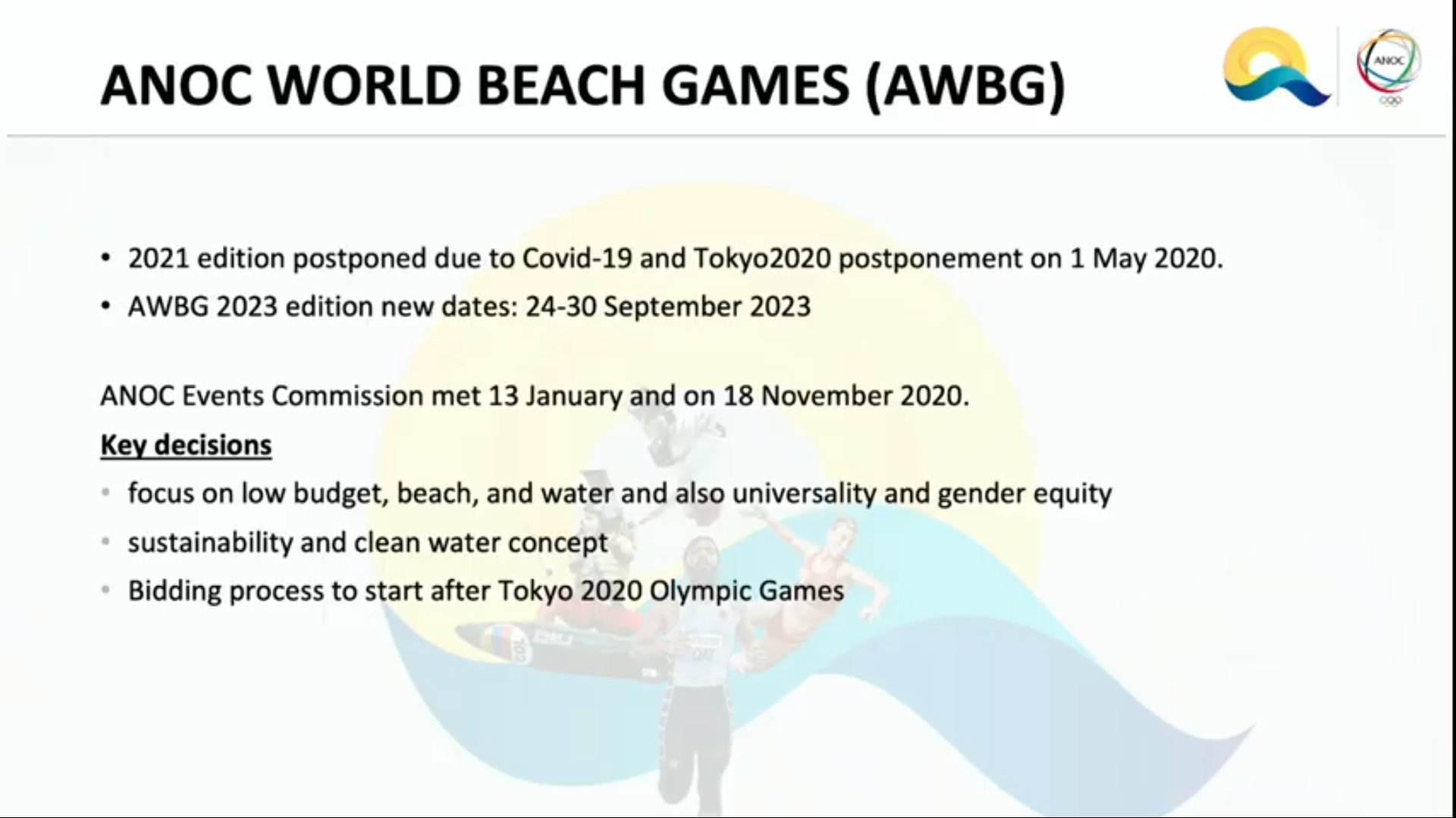 ANOC has set dates for the 2023 ANOC World Beach Games ©ANOC