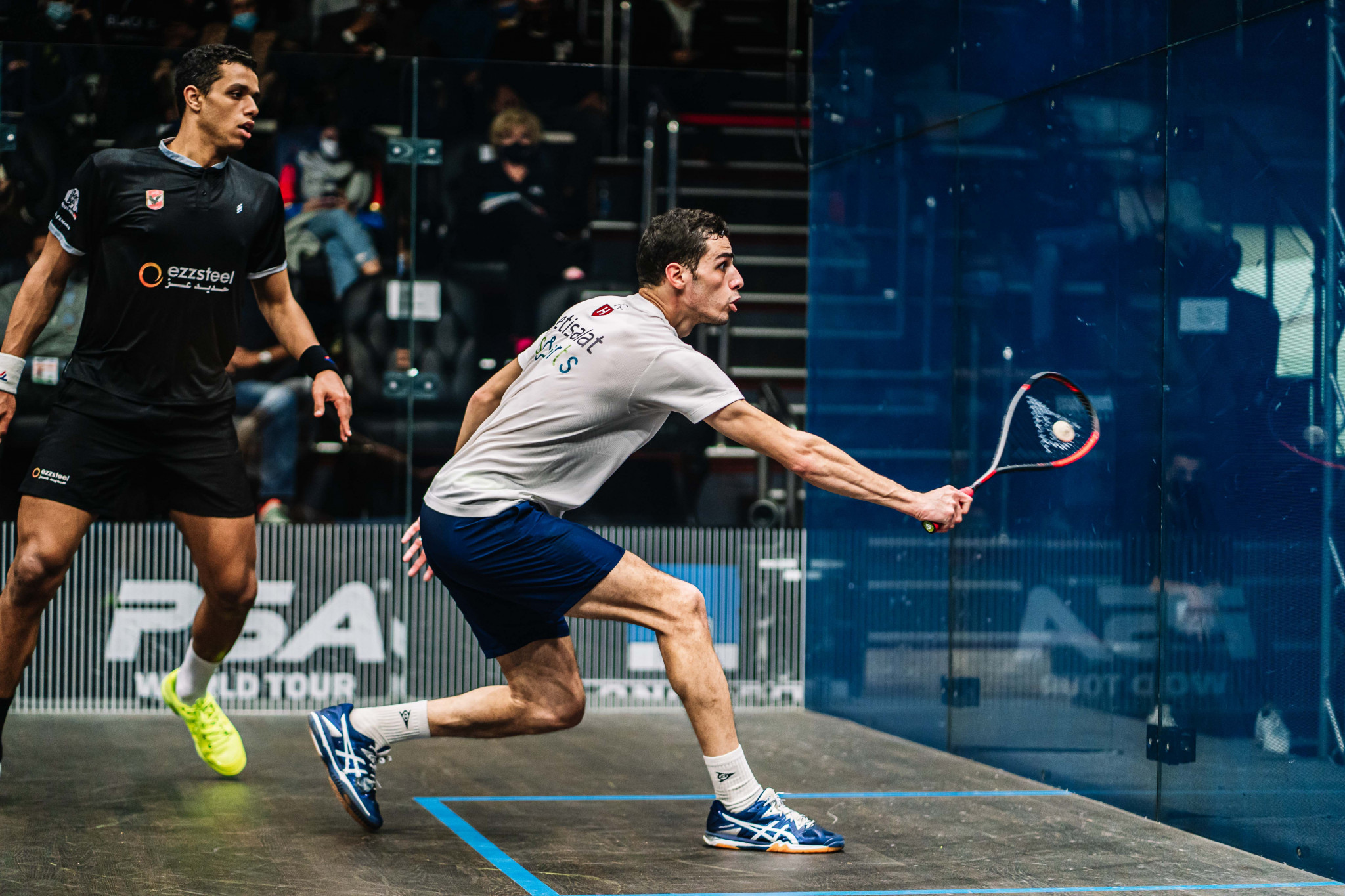 World number one Ali Farag is one match away from three successive PSA World Tour titles after reaching the final of the CIB Men's Black Ball Open ©PSA World Tour