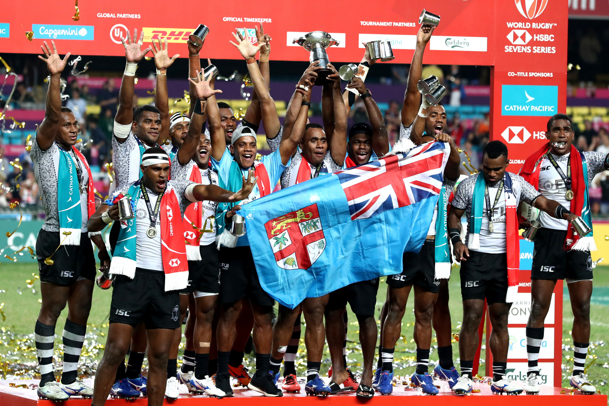 Fiji won the men's tournament in Hong Kong in 2019 ©Getty Images