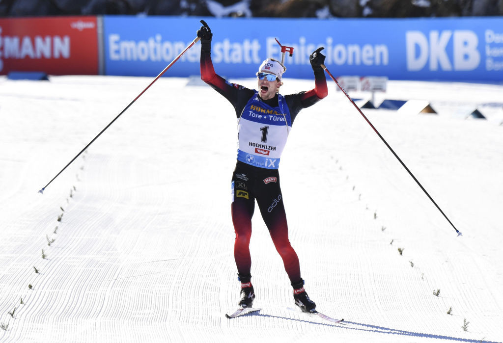 Sturla Holm Lægreid of Norway is the first man to win three World Cup races this season ©Getty Images