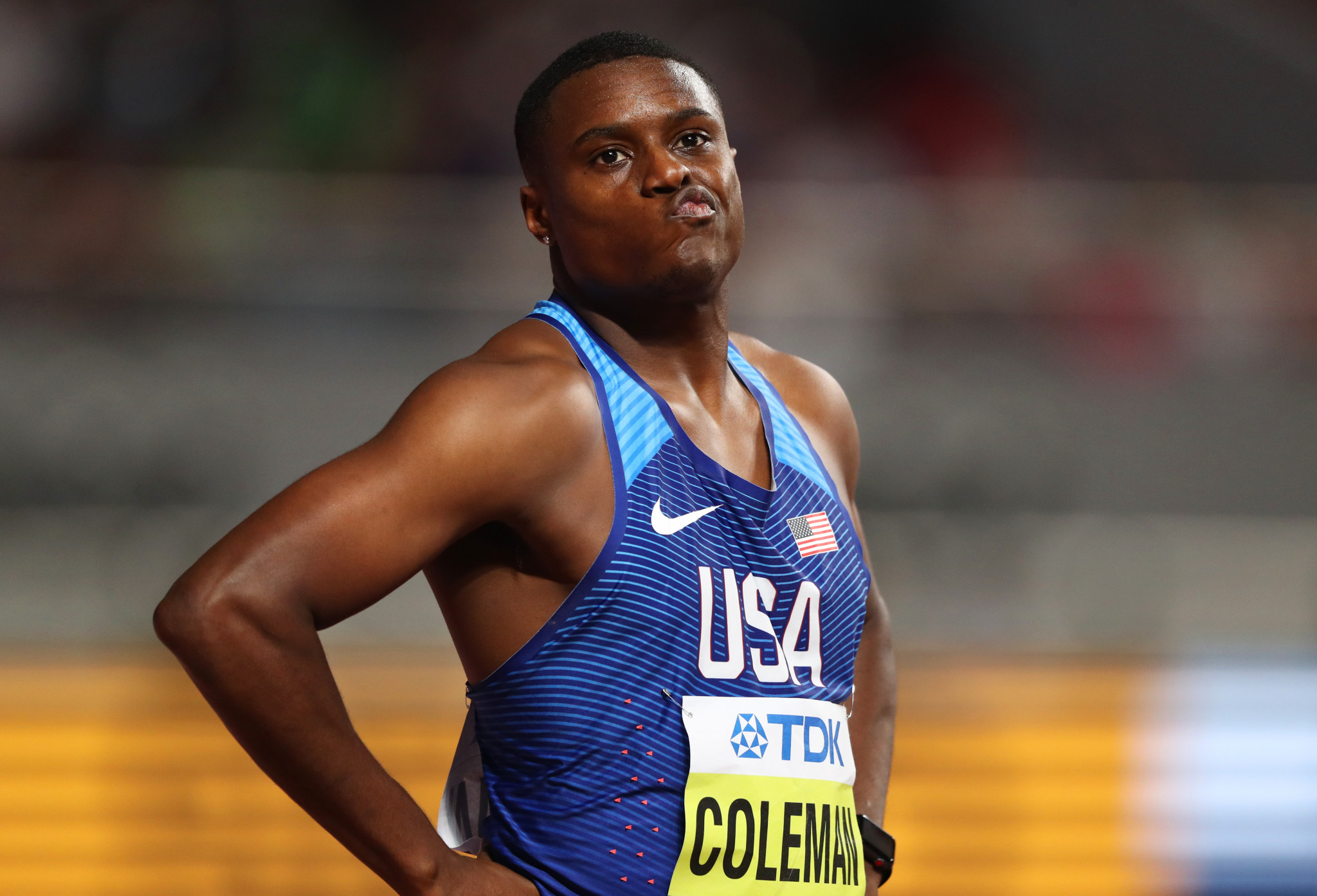 Christian Coleman, the reigning men's 100m world champion, was given a two-year doping ban in this disappointing year for athletics ©Getty Images