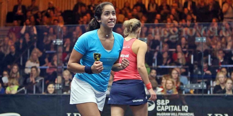 Egypt's Nouran Gohar beat world number one Laura Massaro to secure her place in the semi-finals of the J.P. Morgan Tournament of Champions ©PSA