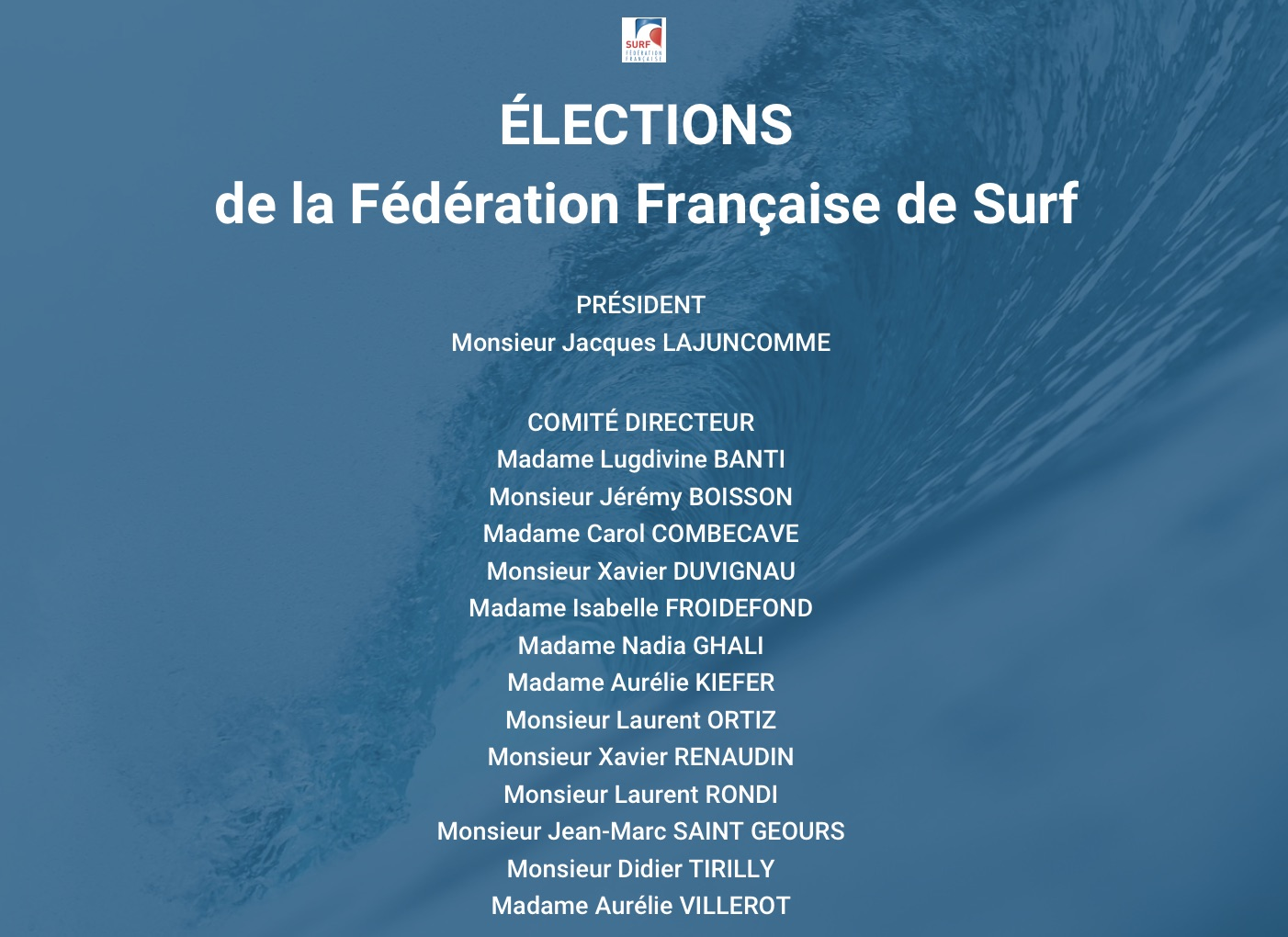 A new steering committee was elected at the General Assembly ©French Surfing Federation