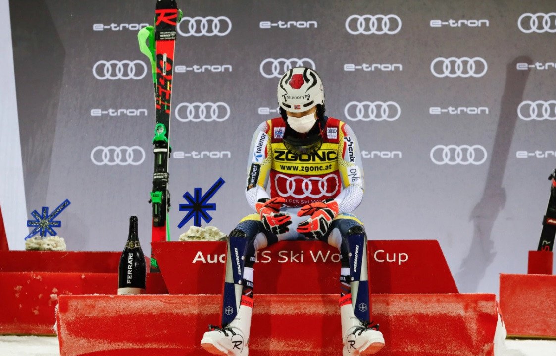 Kristoffersen claims emotional night slalom victory at Madonna di Campiglio