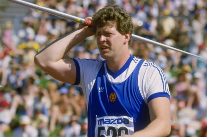 The man who threw too far...East Germany's Uwe Hohn, whose 1984 world record of 104.80m imperilled spectators and caused the javelin to be re-weighted to land earlier. One way to re-write the record books.... ©Getty Images