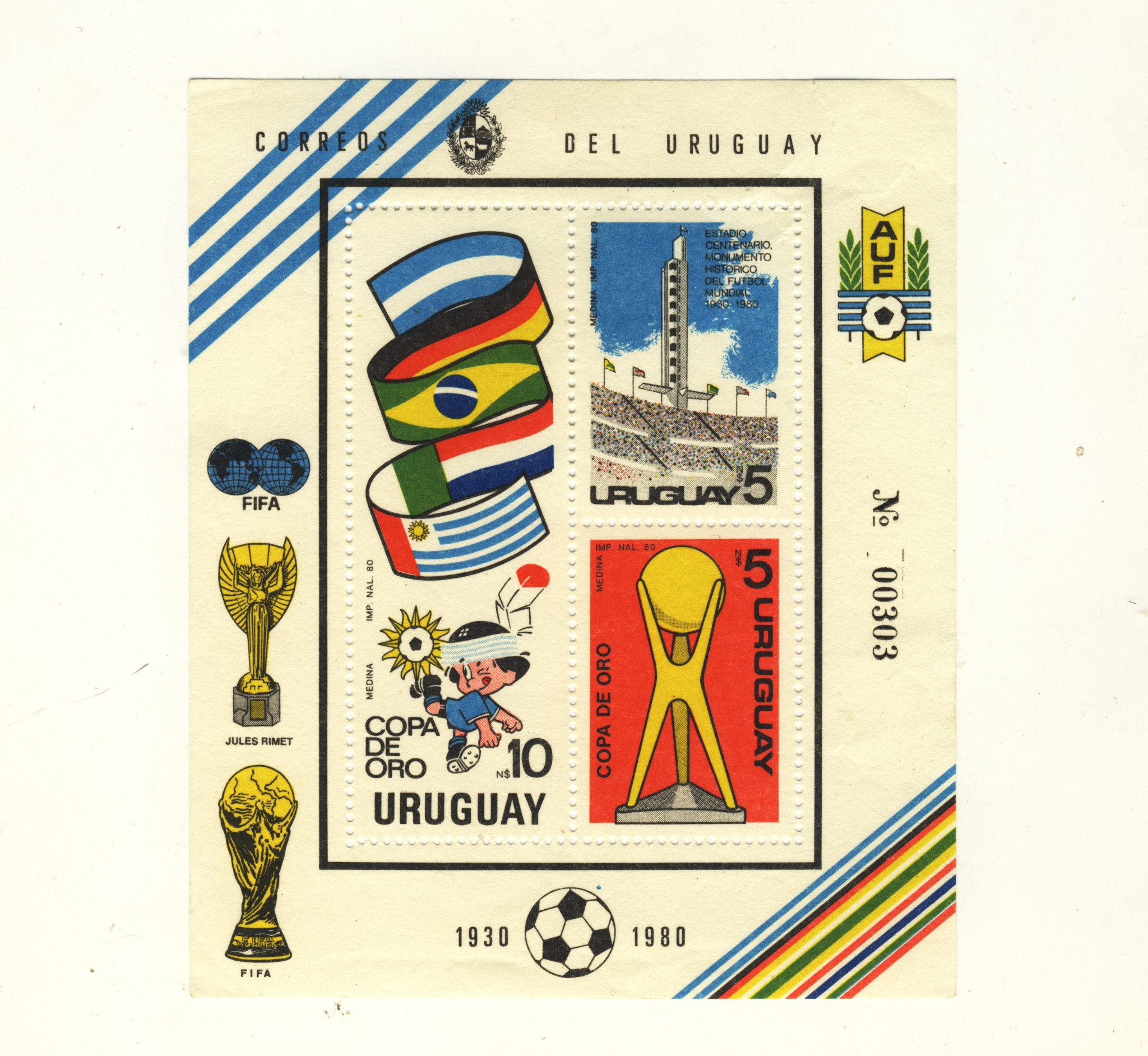 Stamps issued in Uruguay to mark the start of the tournament ©Uruguay Post Office