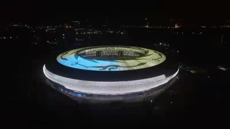 Dongan Lake Sports Park was lit up for the new year ©Chengdu 2021