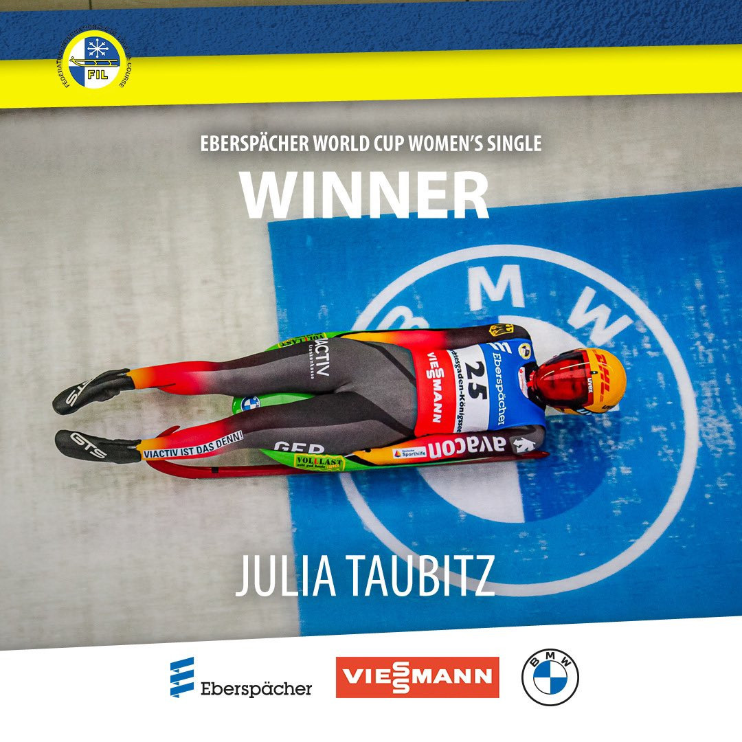 Taubitz wins women's FIL Luge World Cup race as Austria bag team relay gold
