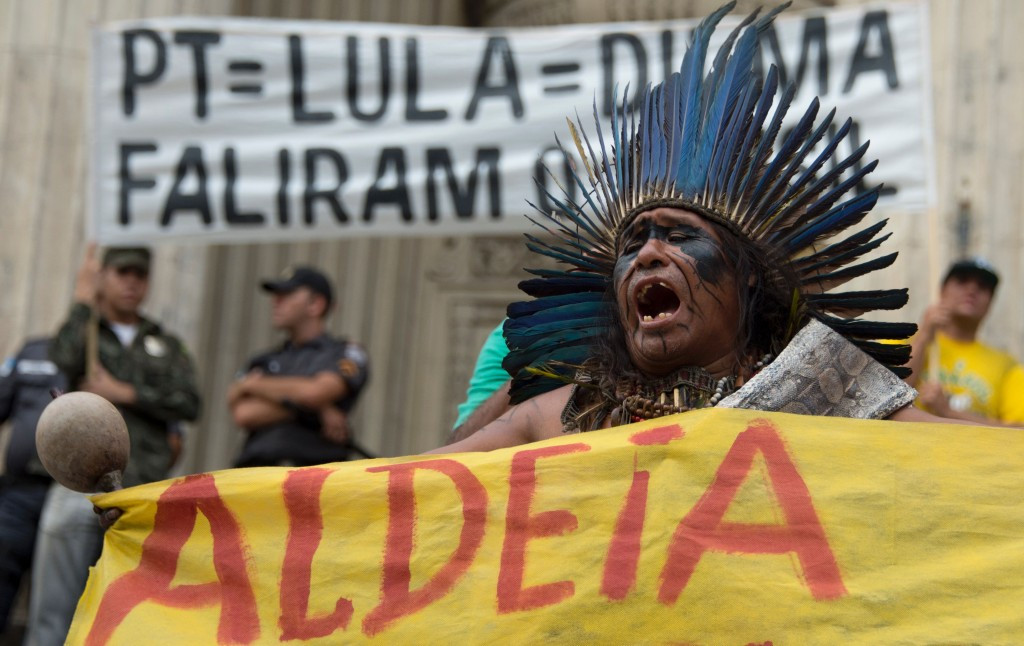 Protesters campaign against rising bus fare prices in Rio de Janeiro last week ©Getty Images