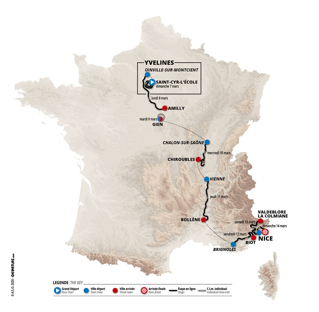 Organisers confirm route and teams for 2021 Paris-Nice
