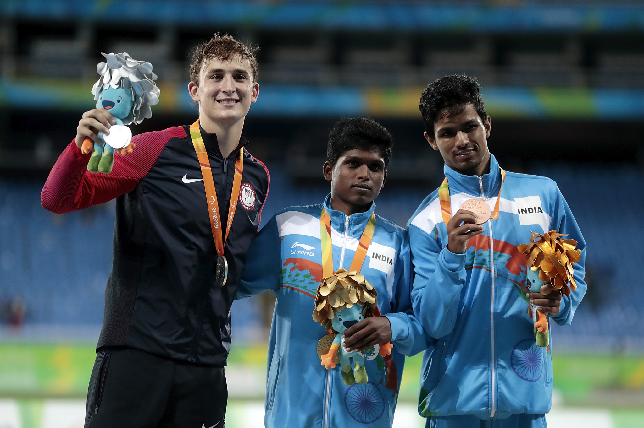 Devendra Jhajharia and Varun Singh Bhati earned gold and bronze Paralympic medals for India in the men's F46 javelin at Rio 2016 ©Getty Images