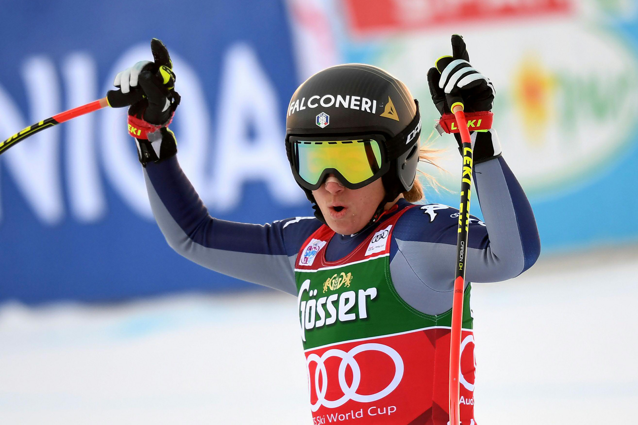 Sofia Goggia's three Alpine Ski World Cup podium finishes this season have all been in downhill races ©Getty Images