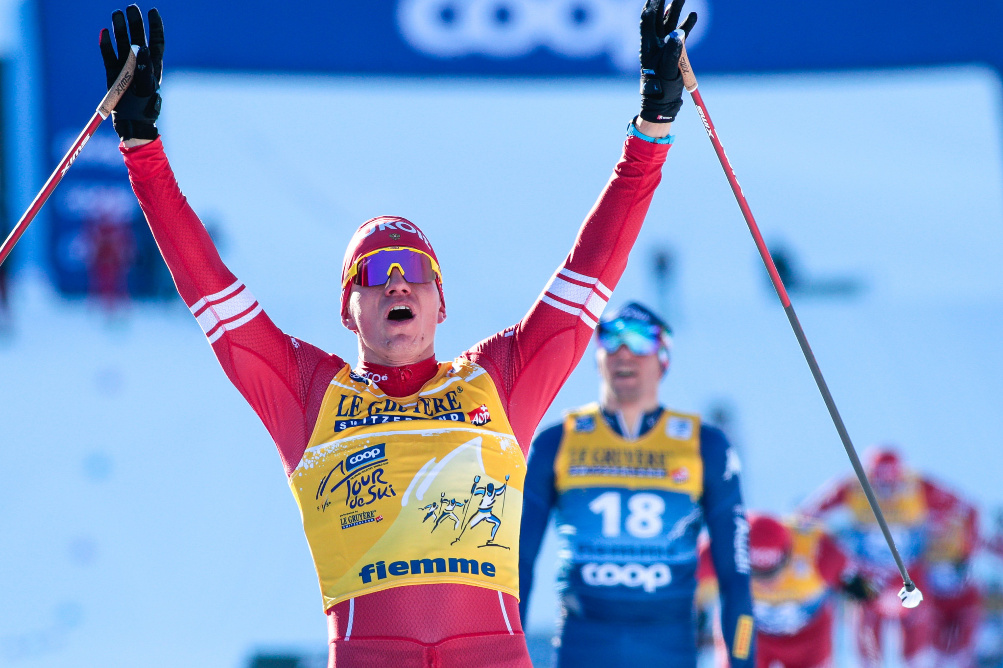 Russia's Alexander Bolshunov of Russia retained the men's Tour de Ski title ©Getty Images