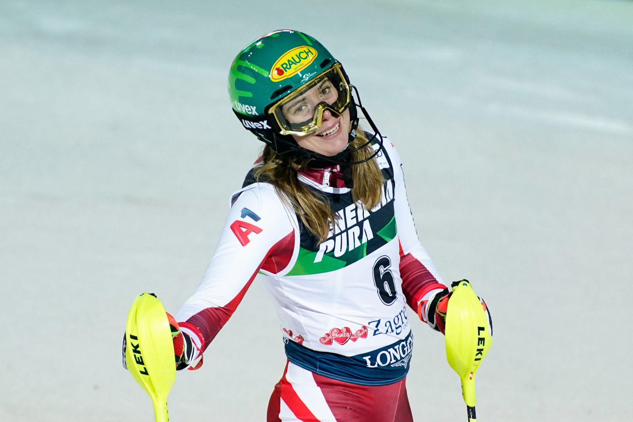 Katharina Liensberger is still searching for her first World Cup win in a consistent slalom season so far ©Getty Images