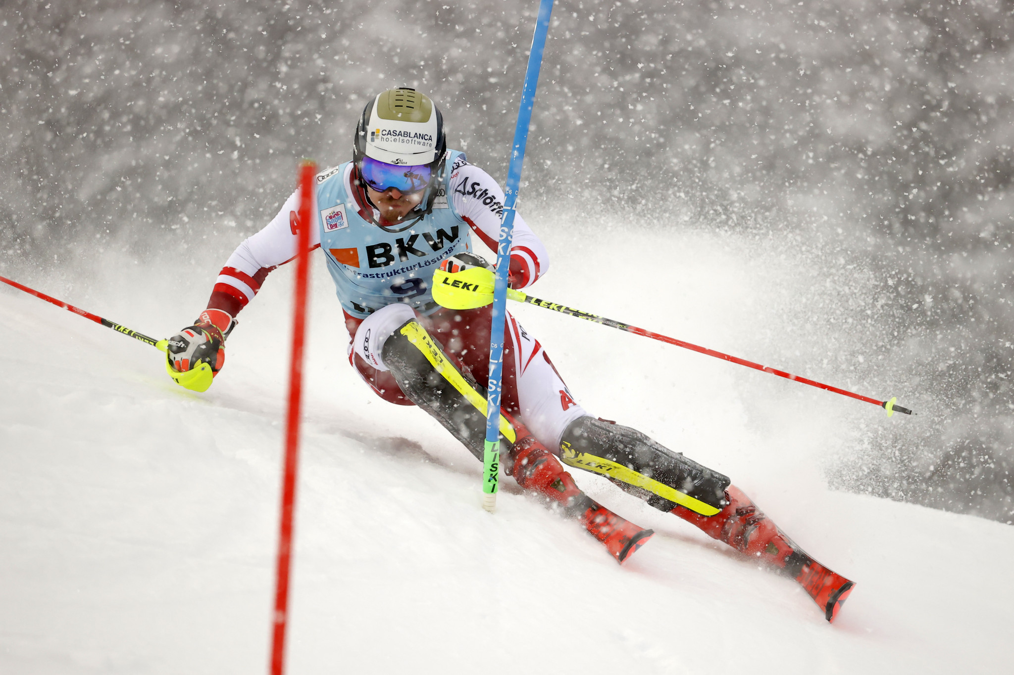 Manuel Feller leads the men's slalom standings following his victory ©Getty Images