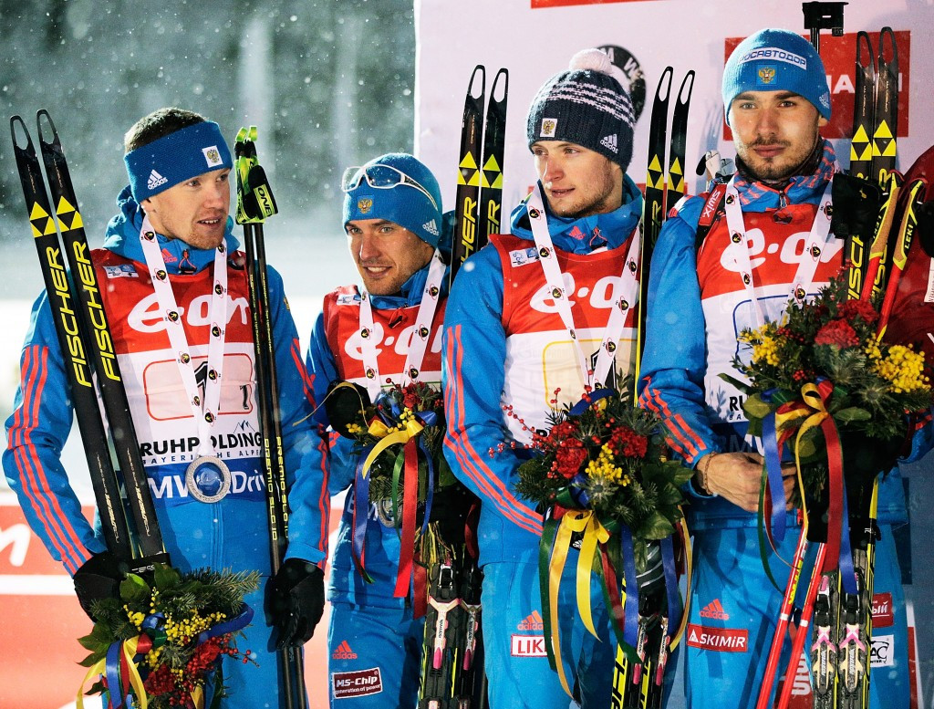 Russia's quartet were second and share the overall relay lead with Norway