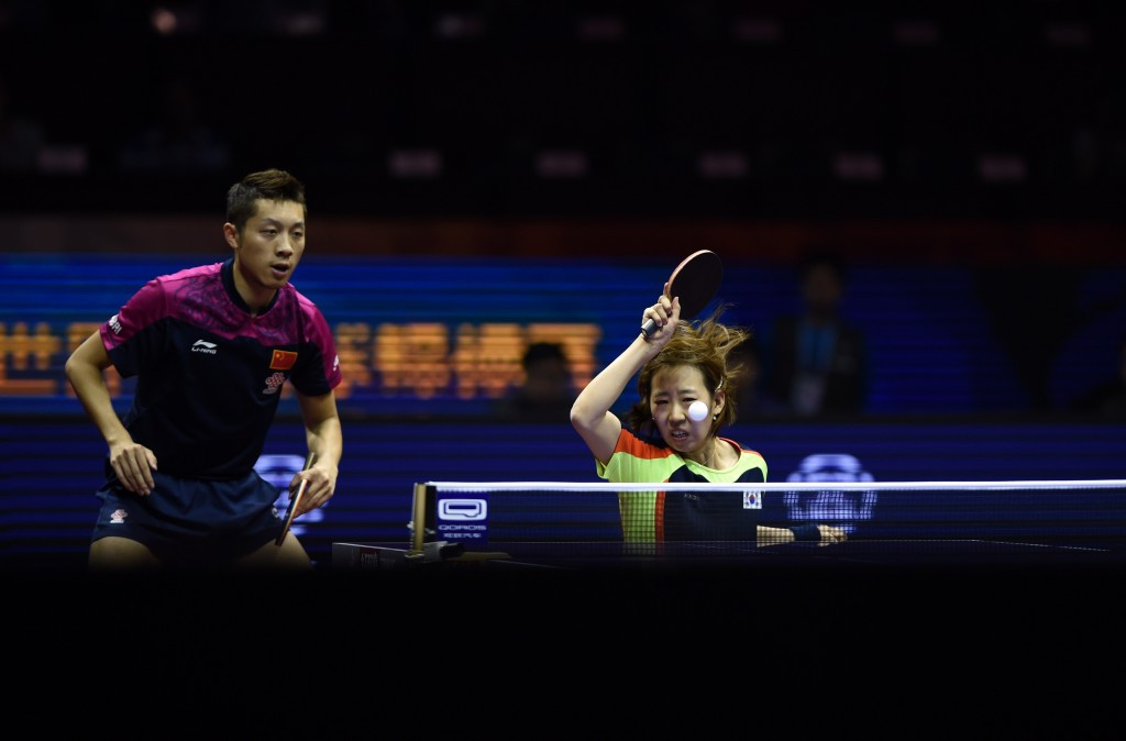 China's Xu Xin and South Korea's Yang Haeun won gold in the mixed doubles event at the 2015 ITTF World Championships 