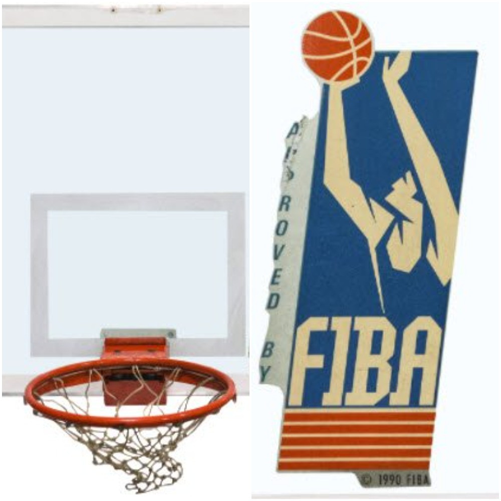 The backboard, net and rim from the 1992 Olympic Games won by the 
