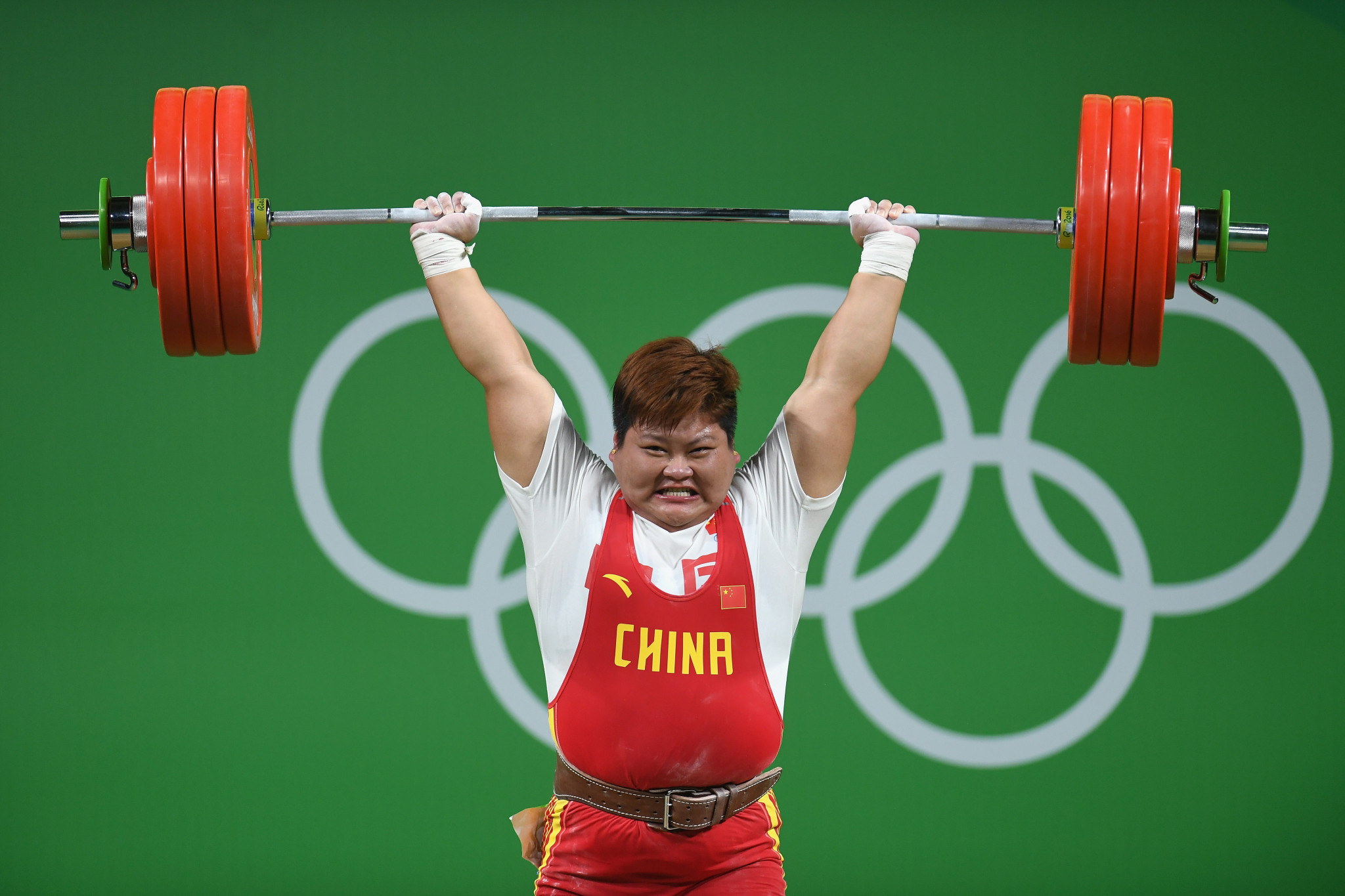 Meng Suping was one of five five Chinese Olympic weightlifting champions at Rio 2016 ©Getty Images