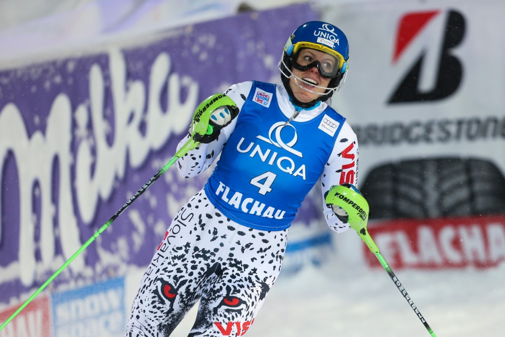 Veronika Velez-Zuzulová won for a second time in Flachau