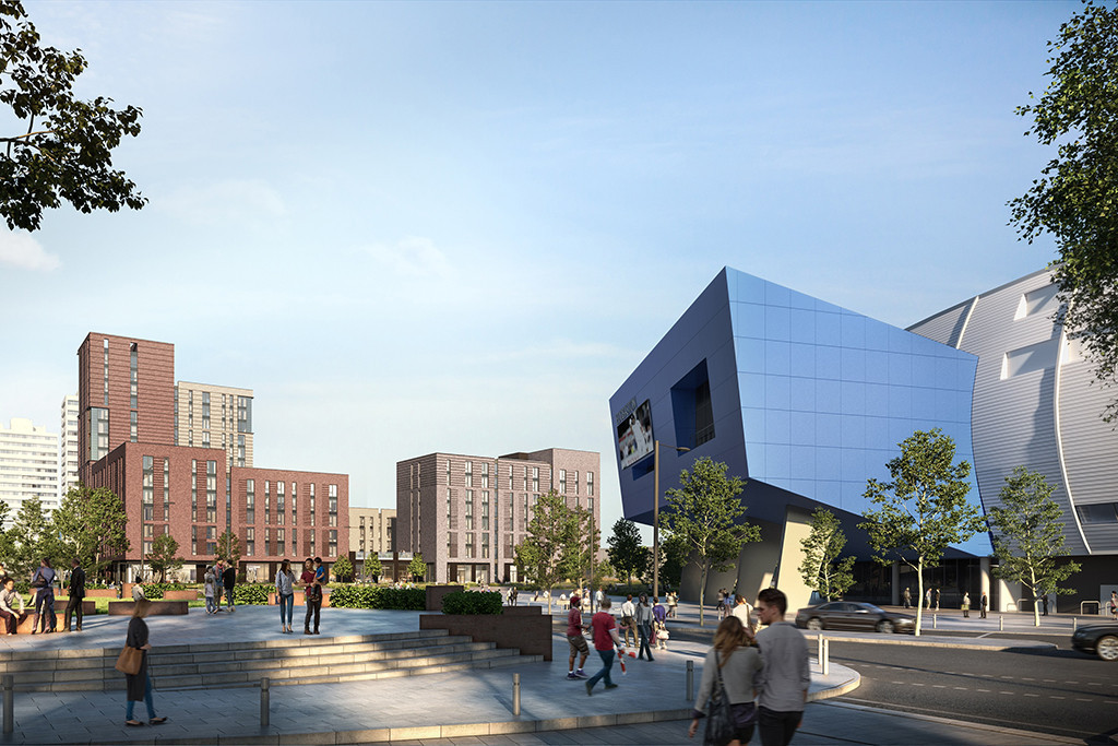 The redevelopment at Edgbaston will include a plaza outside the stadium ©Winvic