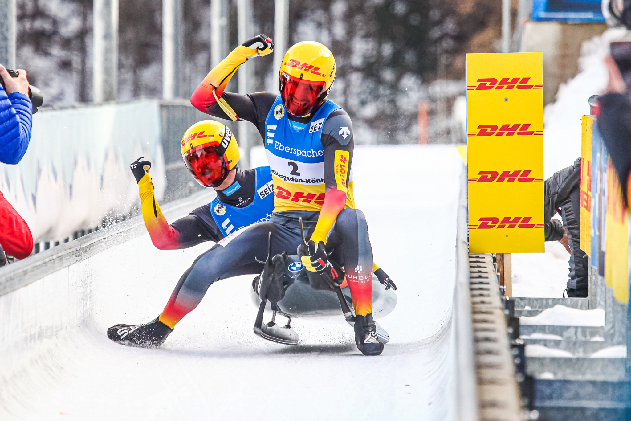 German pair Toni Eggert and Sascha Benecken triumphed in the doubles event at the Luge World Championships ©FIL