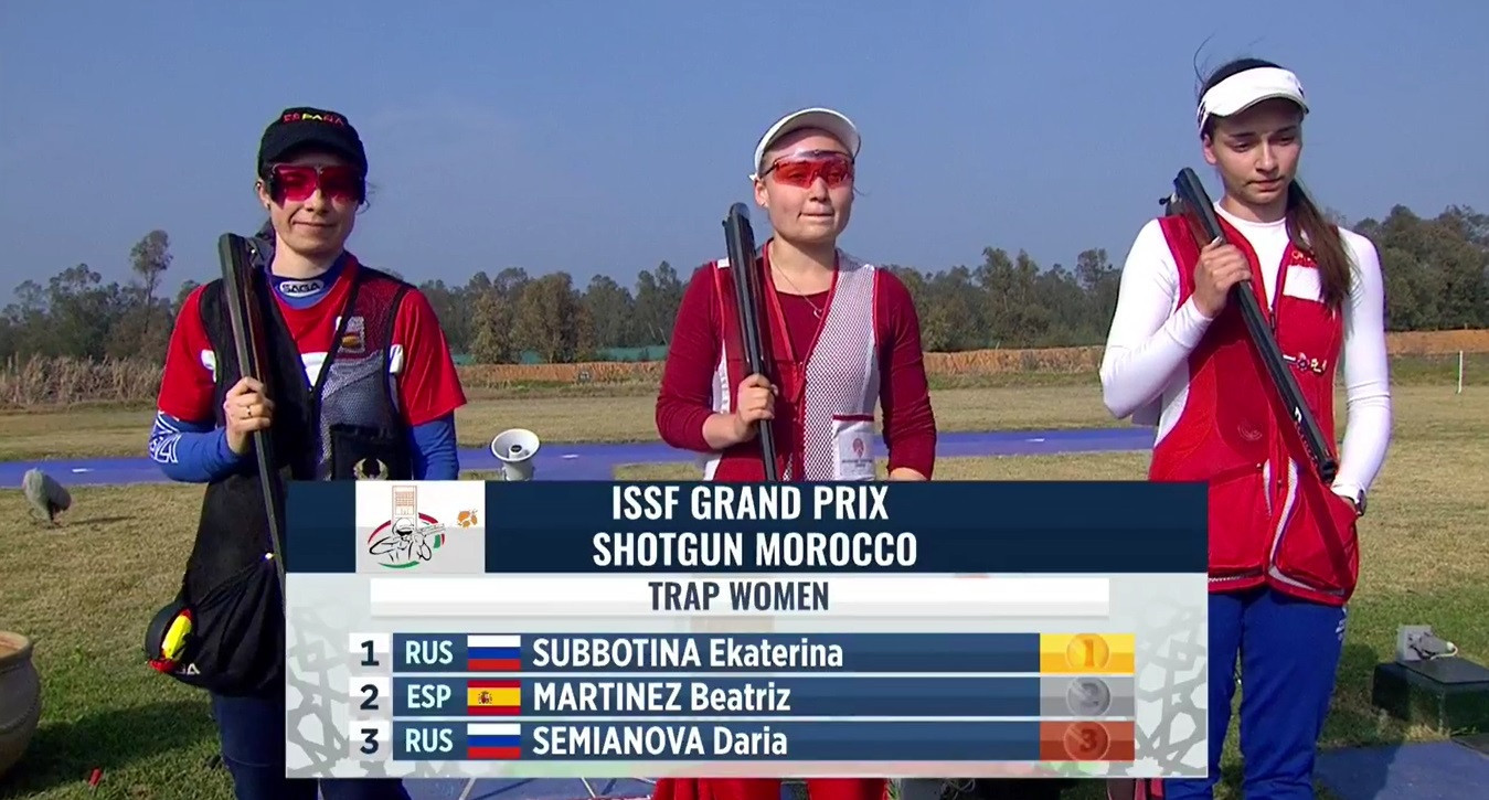 Russia's Ekaterina Subbotina proved too strong in the women's trap final ©ISSF