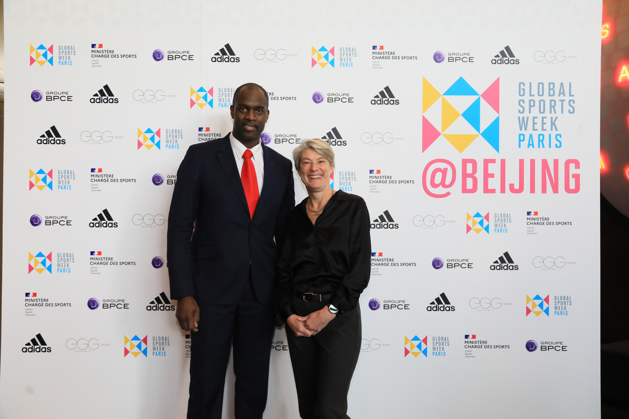 Olympic taekwondo medallist Pascal Gentil and Anne Kelly Aikman, a Global Esports Federation senior advisor and former International Olympic Committee vice-president in marketing, were among those present at the Beijing hub ©GSW