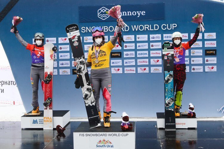 Germany’s Ramona Theresia Hofmeister extended her overall lead in the parallel giant slalom (PGS) rankings with her second World Cup victory of the season at Lake Bannoye in Russia today ©FIS Twitter