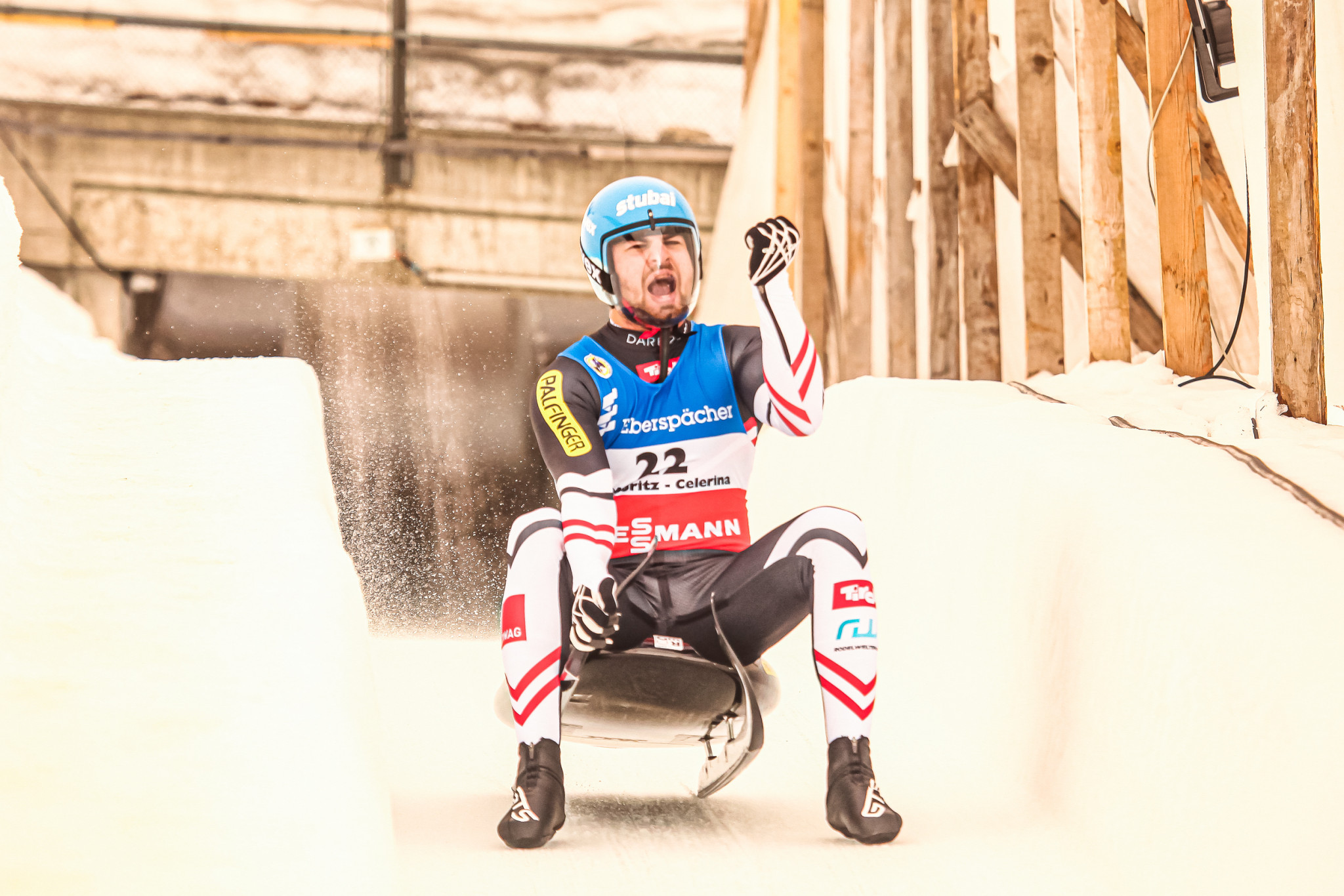Nico Gleirscher won the men's singles contest at the Luge World Cup in St Moritz ©FIL