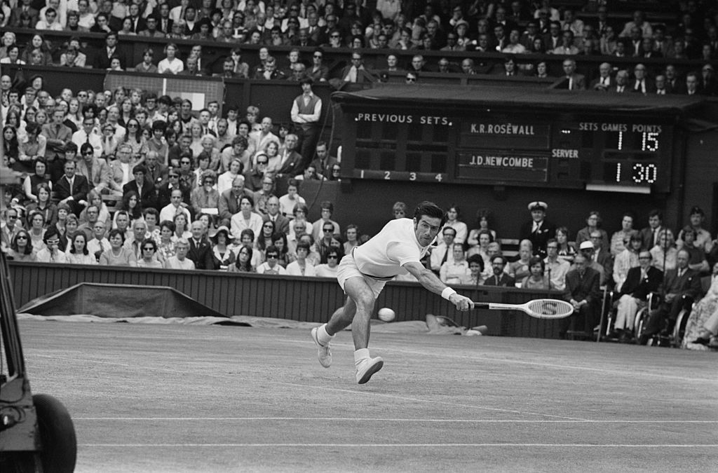 Ken Rosewall, pictured at Wimbledon in 1971, contested the final three years later aged just short of 40 - but he was soundly beaten by the 21-year-old Jimmy Connors ©Getty Images