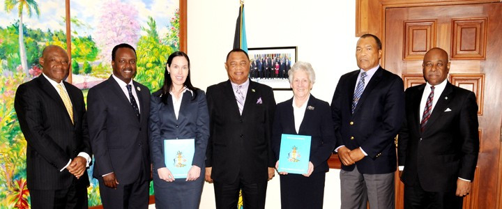 Louise Martin (fifth from left) completed site visits in the Bahamas ©Government of Bahamas