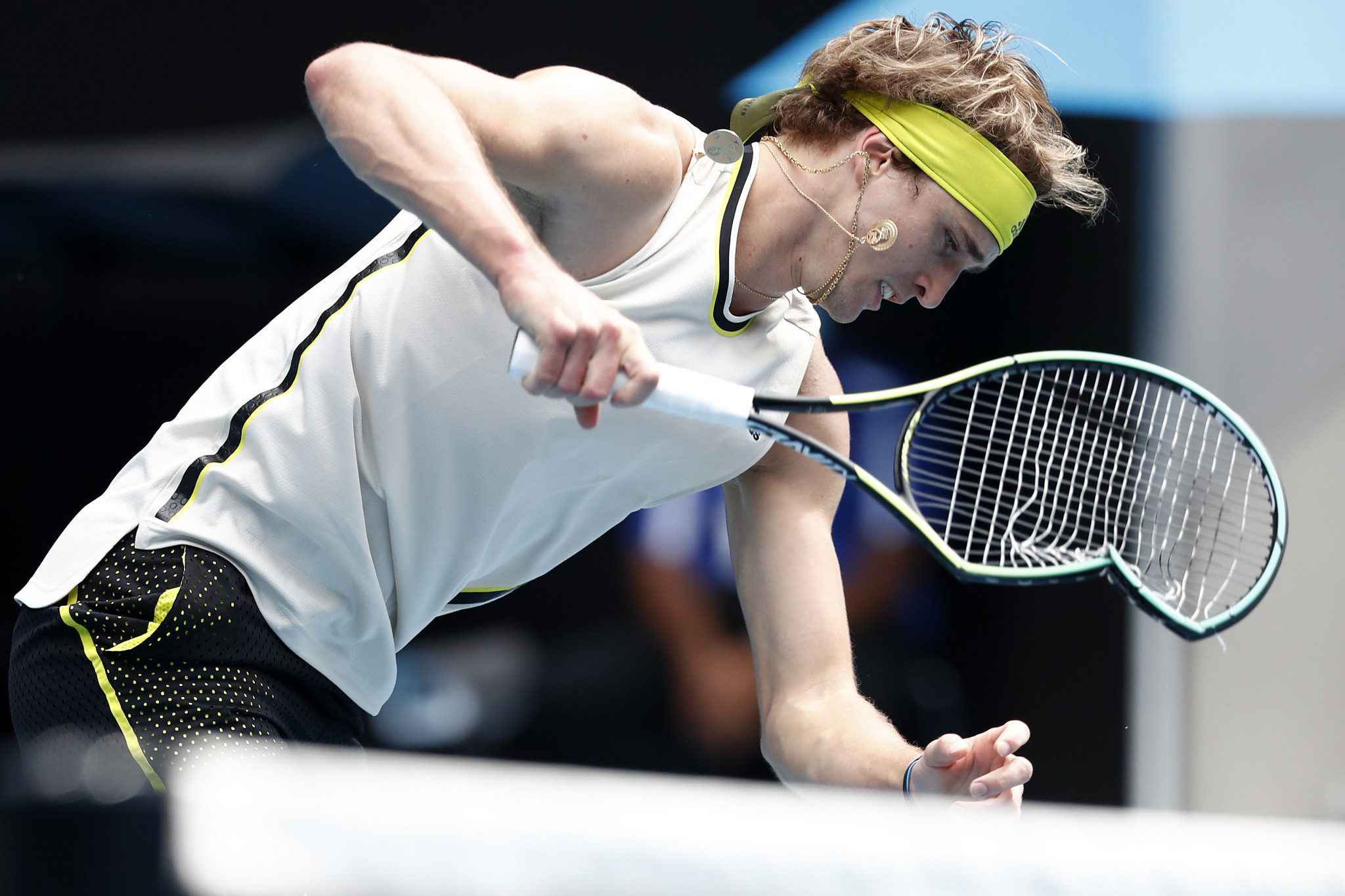 Alex Zverev won in four sets today despite demolishing a racket in the process ©Getty Images