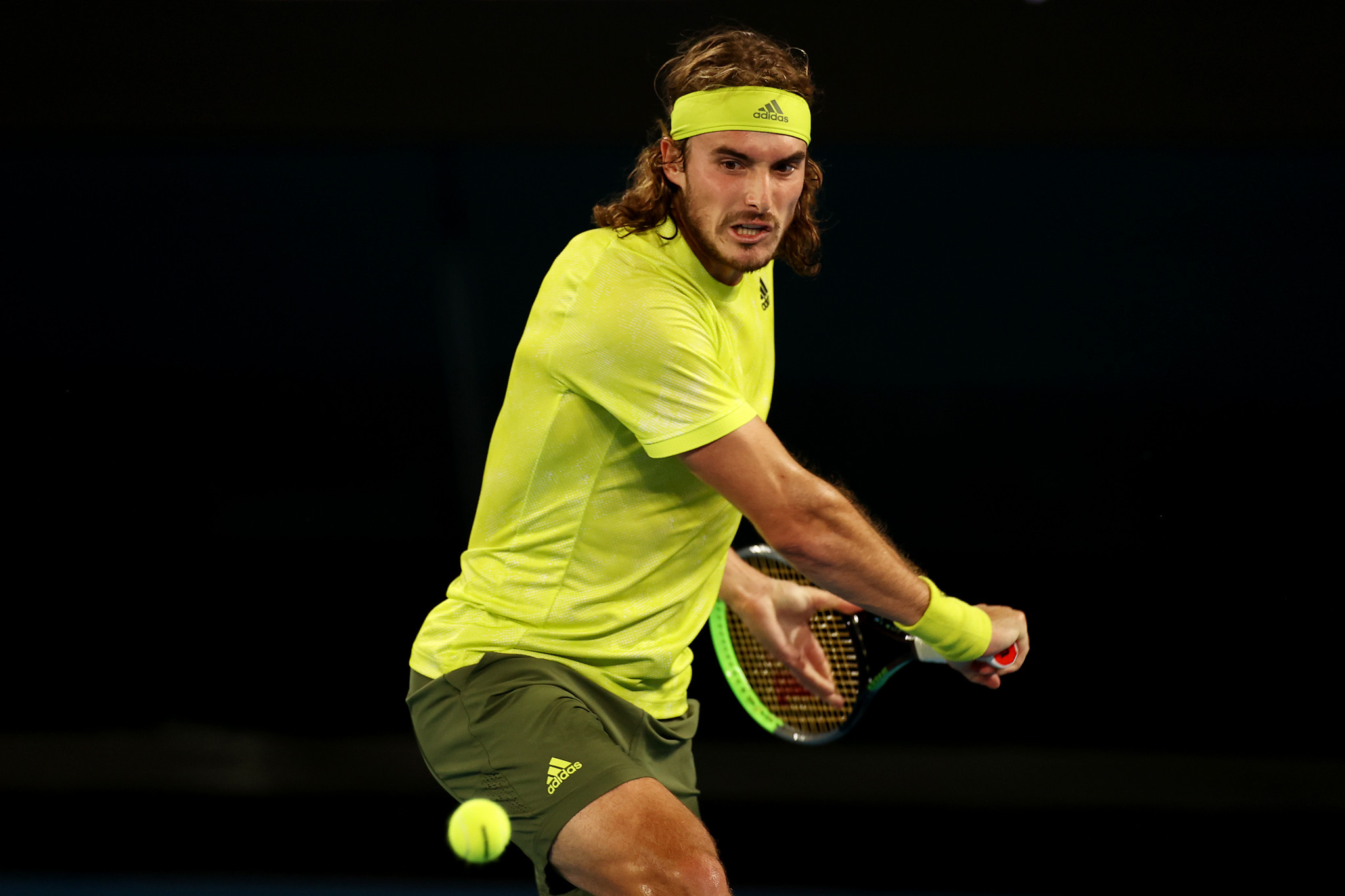 Stefanos Tsitsipas shone during a straight sets win over France's Gilles Simon, with the Greek star dropping just five games in the process ©Getty Images