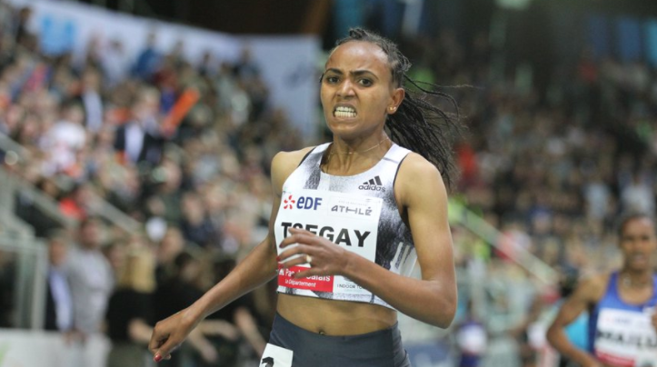 Ethiopia’s Gudaf Tsegay set a women's world indoor record in Liévin ©World Athletics