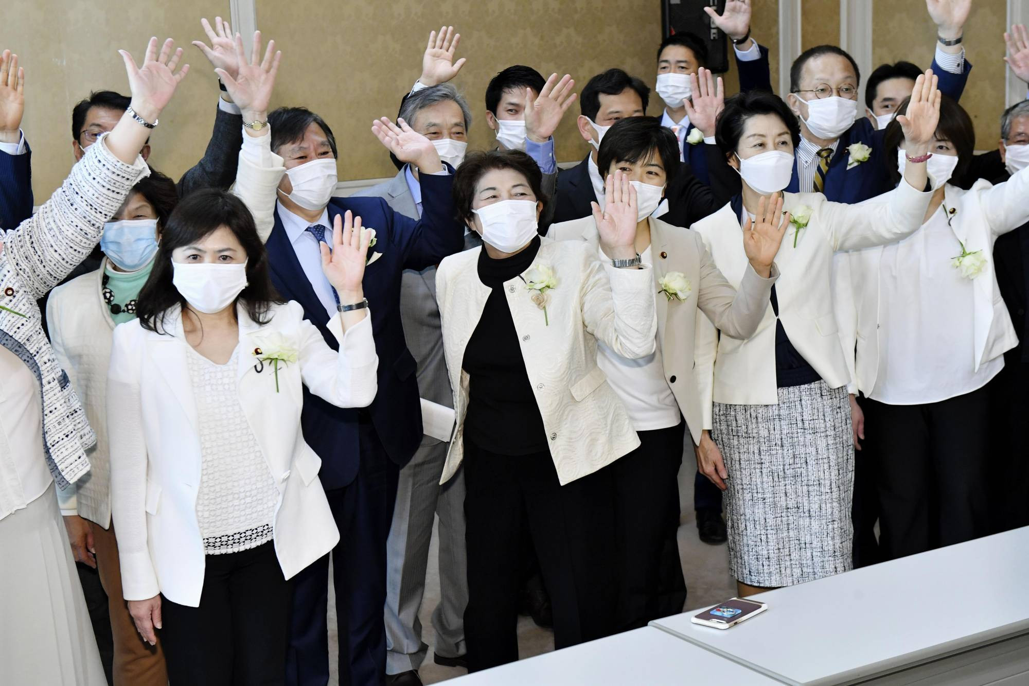 Japanese politicians wear white in protest of comments made by Tokyo 2020 President as sponsors join criticism
