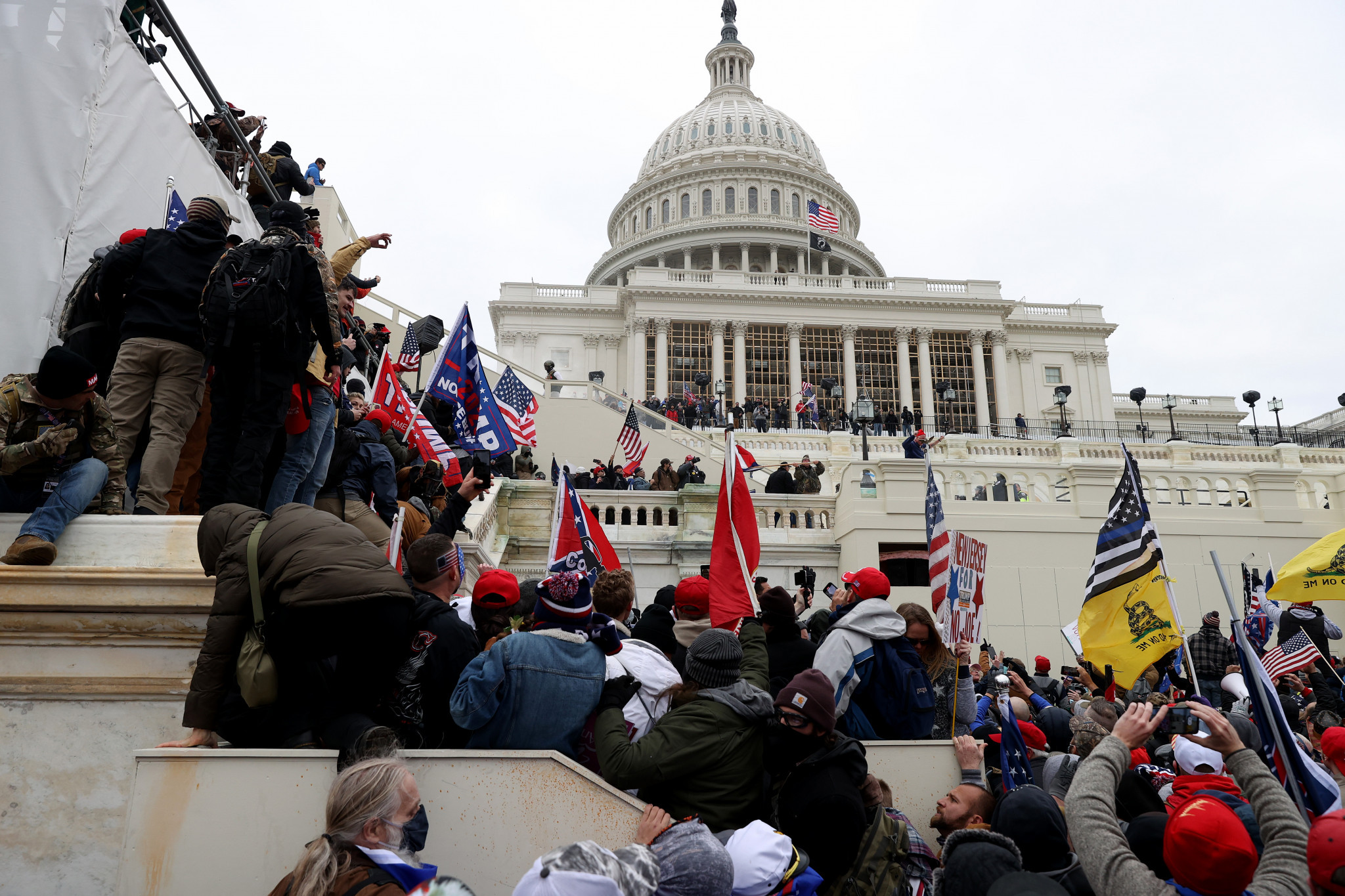 Five people were killed when supporters of Donald Trump stormed the Capitol Building ©Getty Images