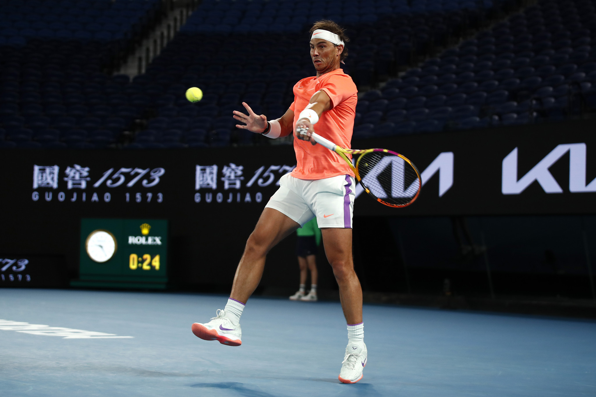 No fans were allowed at the Australian Open as Spanish star Rafael Nadal beat Cameron Norrie of Britain at an empty Rod Laver Arena ©Getty Images