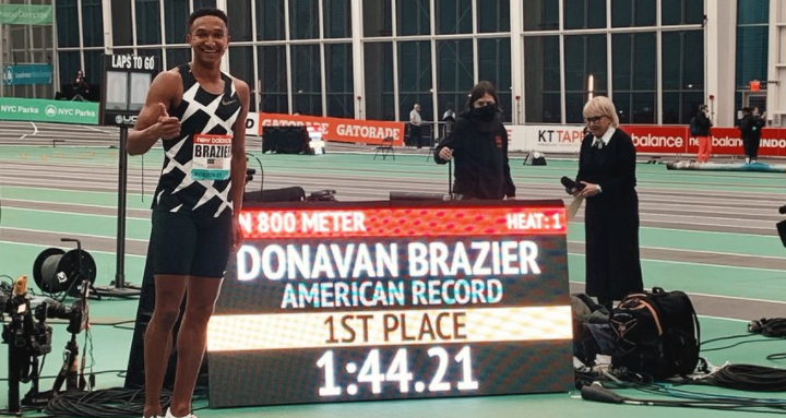World 800m champion Donavan Bailey set one of three US records at tonight's meeting in New York ©NB Indoor Grand Prix