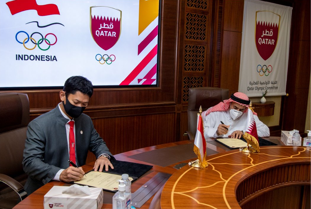 Indonesia and Qatar's National Olympic Committees have signed a partnership ©Qatar Olympic Committee