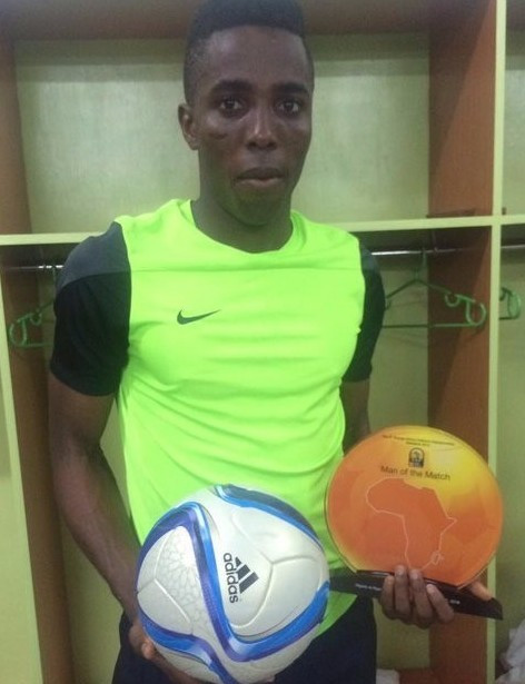 Chisom Chikatara came off the bench to score a hat-trick and earn the match ball ©CAF